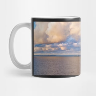 Moody sky over container ships Mug